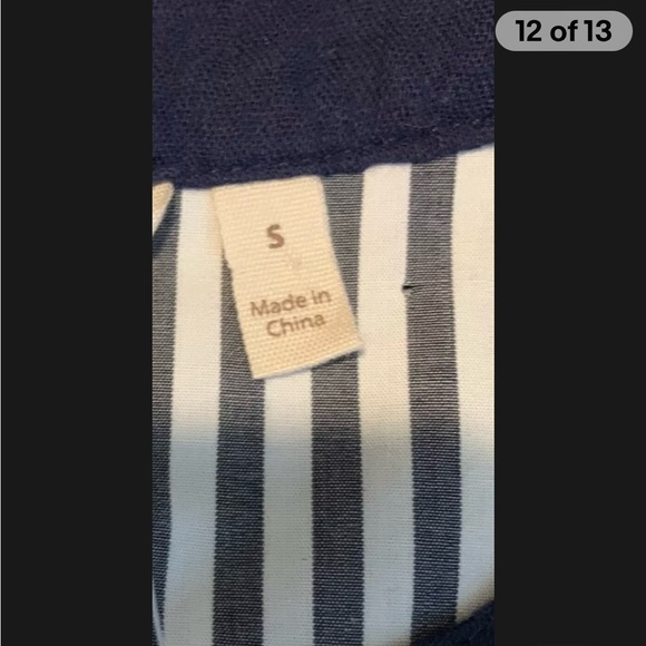 Soft Surroundings Navy Blue Cotton Top Tunic Size S 2 button Long Sleeve V-neck - Picture 11 of 12